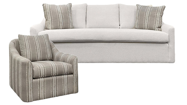 2 Pc Kensington Sofa w/Free Swivel Chair